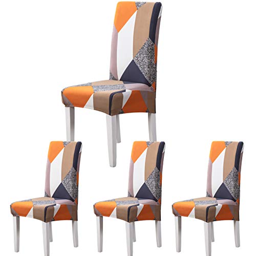 ARNTY Stuhlhussen 4er 6er Set,Stretch Stuhl Bezug Esszimmer,Universal Moderne Elastische Hussen für Stühle für Esszimmer Party Hotel Restaurant Deko (Quadrat, 4 Stück) von ARNTY