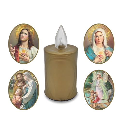 AROBA 2x LED Grabkerze Trauerlicht - Flackereffekt wie echte Kerze - lange Brenndauer bis 120 Tage - wiederverwendbar Friedhofskerze Gedenkkerze - gold inkl. Auswahl an Heiligen AROBA 2x LED Grabkerze Trauerlicht - Flackereffekt wie echte Kerze - lange Brenndauer bis 120 Tage - wiederverwendbar Friedhofskerze Gedenkkerze - gold inkl. Auswahl an Heiligen von AROBA