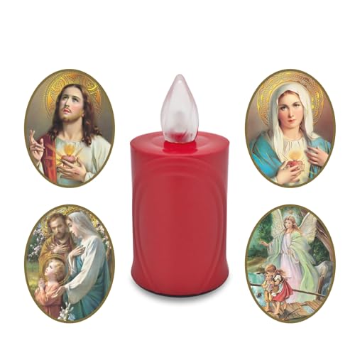 AROBA 2x LED Grabkerze Trauerlicht - Flackereffekt wie echte Kerze - lange Brenndauer bis 120 Tage - wiederverwendbar Friedhofskerze Gedenkkerze - rot inkl. Auswahl an Heiligen AROBA 2x LED Grabkerze Trauerlicht - Flackereffekt wie echte Kerze - lange Brenndauer bis 120 Tage - wiederverwendbar Friedhofskerze Gedenkkerze - rot inkl. Auswahl an Heiligen von AROBA