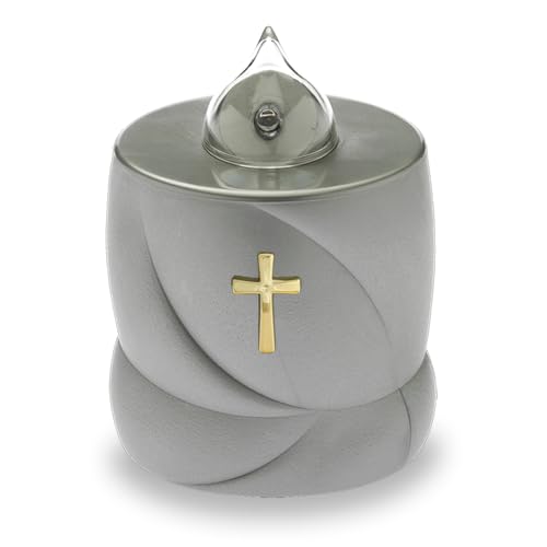 AROBA 2x LED Grabkerze Trauerlicht - Flackereffekt wie echte Kerze - lange Brenndauer bis 200 Tage - wiederverwendbar Friedhofskerze Gedenkkerze Dauerkerze - silber Heiliges Kreuz AROBA 2x LED Grabkerze Trauerlicht - Flackereffekt wie echte Kerze - lange Brenndauer bis 200 Tage - wiederverwendbar Friedhofskerze Gedenkkerze Dauerkerze - silber Heiliges Kreuz von AROBA