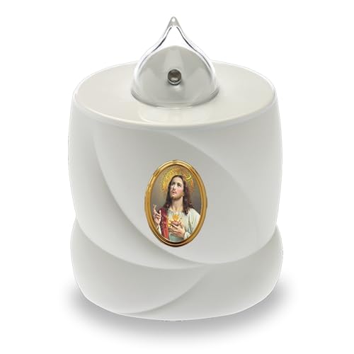 AROBA 2x LED Grabkerze Trauerlicht - Flackereffekt wie echte Kerze - lange Brenndauer bis 200 Tage - wiederverwendbar Friedhofskerze Gedenkkerze Dauerkerze - weiß Jesus AROBA 2x LED Grabkerze Trauerlicht - Flackereffekt wie echte Kerze - lange Brenndauer bis 200 Tage - wiederverwendbar Friedhofskerze Gedenkkerze Dauerkerze - weiß Jesus von AROBA