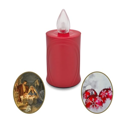 AROBA 2x LED WEIHNACHTSKERZE - mit Flackereffekt wie echte Kerze - lange Brenndauer bis 120 Tage - wiederverwendbar - Christmas - rot mit Weihnachtsmotiv AROBA 2x LED WEIHNACHTSKERZE - mit Flackereffekt wie echte Kerze - lange Brenndauer bis 120 Tage - wiederverwendbar - Christmas - rot mit Weihnachtsmotiv von AROBA