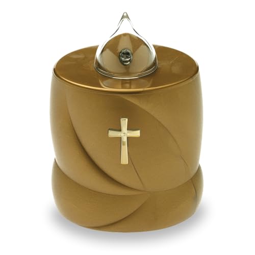 AROBA 4x LED Grabkerze Trauerlicht - Flackereffekt wie echte Kerze - lange Brenndauer bis 200 Tage - wiederverwendbar Friedhofskerze Gedenkkerze Dauerkerze - gold Heiliges Kreuz AROBA 4x LED Grabkerze Trauerlicht - Flackereffekt wie echte Kerze - lange Brenndauer bis 200 Tage - wiederverwendbar Friedhofskerze Gedenkkerze Dauerkerze - gold Heiliges Kreuz von AROBA