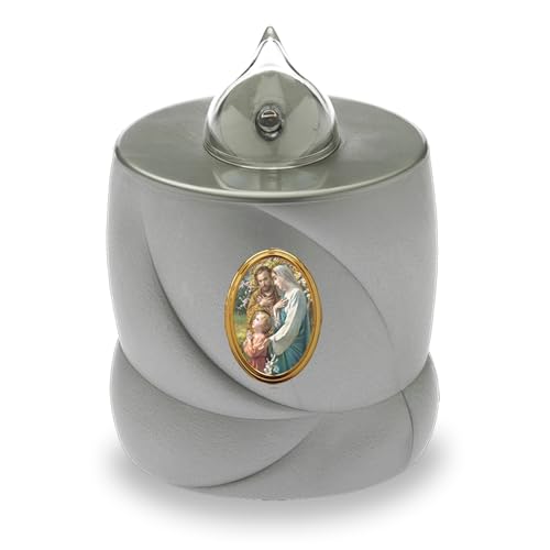 AROBA LED Grabkerze Trauerlicht - Flackereffekt wie echte Kerze - lange Brenndauer bis 200 Tage - wiederverwendbar Friedhofskerze Gedenkkerze Dauerkerze - silber Heilige Familie AROBA LED Grabkerze Trauerlicht - Flackereffekt wie echte Kerze - lange Brenndauer bis 200 Tage - wiederverwendbar Friedhofskerze Gedenkkerze Dauerkerze - silber Heilige Familie von AROBA