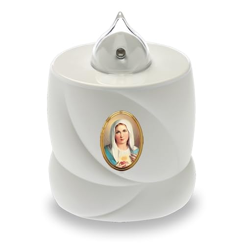AROBA LED Grabkerze Trauerlicht - Flackereffekt wie echte Kerze - lange Brenndauer bis 200 Tage - wiederverwendbar Friedhofskerze Gedenkkerze Dauerkerze - weiß Heilige Maria AROBA LED Grabkerze Trauerlicht - Flackereffekt wie echte Kerze - lange Brenndauer bis 200 Tage - wiederverwendbar Friedhofskerze Gedenkkerze Dauerkerze - weiß Heilige Maria von AROBA