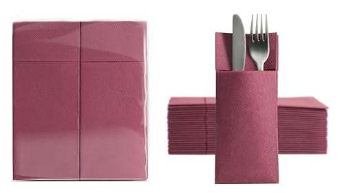 Aroba 1250 Soft Point Besteckservietten weiches Material, Volumen & Struktur | fertig gefaltete Servietten mit Schlitz | 32x38 cm 1/8 Falz Bestecktasche |Gute Qualität Rot Burgund Aroba 1250 Soft Point Besteckservietten weiches Material, Volumen & Struktur | fertig gefaltete Servietten mit Schlitz | 32x38 cm 1/8 Falz Bestecktasche |Gute Qualität Rot Burgund von AROBA