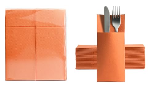 Aroba 600 Soft Point Besteckservietten weiches Material, Volumen & Struktur | fertig gefaltete Servietten mit Schlitz | 32x38 cm 1/8 Falz Bestecktasche |Gute Qualität Orange Aroba 600 Soft Point Besteckservietten weiches Material, Volumen & Struktur | fertig gefaltete Servietten mit Schlitz | 32x38 cm 1/8 Falz Bestecktasche |Gute Qualität Orange von AROBA