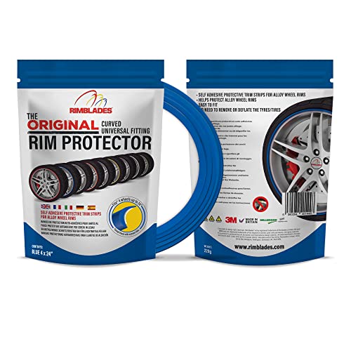Rimblades Ultra NEU 2022 universal FELGENSCHUTZ & STYLING Felgenschutzring Alu Felgen Ringe Felgenrandaufkleber Felgenstyling Felgenhornschutz Rim Protector Guard Ringz (Blau) von AROBA
