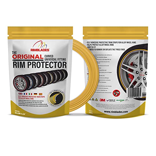 Rimblades Ultra NEU 2022 universal FELGENSCHUTZ & STYLING Felgenschutzring Alu Felgen Ringe Felgenrandaufkleber Felgenstyling Felgenhornschutz Rim Protector Guard Ringz (Gelb) von AROBA