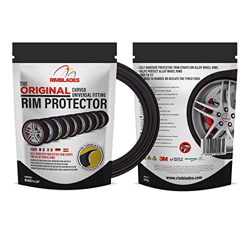 Rimblades Ultra NEU 2022 universal FELGENSCHUTZ & STYLING Felgenschutzring Alu Felgen Ringe Felgenrandaufkleber Felgenstyling Felgenhornschutz Rim Protector Guard Ringz (Schwarz) von AROBA