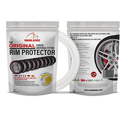Rimblades Ultra NEU 2022 universal FELGENSCHUTZ & STYLING Felgenschutzring Alu Felgen Ringe Felgenrandaufkleber Felgenstyling Felgenhornschutz Rim Protector Guard Ringz (Weiß) von AROBA