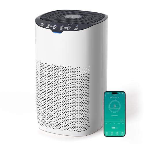 AROEVE Luftreiniger mit WLAN & Alexa, CADR 300 m³/h für 120 m² Raum, Luftreiniger Allergiker gegen Pollen, Staub, Tierhaare, Rauch, Automatikmodus mit Sensor, Leise 25dB, Ideal für Allergie-Haushalte AROEVE Luftreiniger mit WLAN & Alexa, CADR 300 m³/h für 120 m² Raum, Luftreiniger Allergiker gegen Pollen, Staub, Tierhaare, Rauch, Automatikmodus mit Sensor, Leise 25dB, Ideal für Allergie-Haushalte von AROEVE