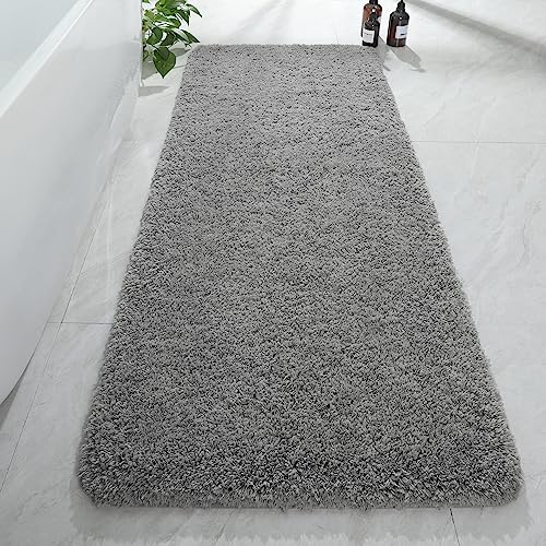 AROGAN 61 x 152 cm langer Badezimmerläufer, luxuriös, dicke, weiche und saugfähige Mikrofaser, rutschfeste Badematte, Gummi-Rückseite, schnell trocknend, Teppiche, maschinenwaschbar, Plüschmatten für von AROGAN