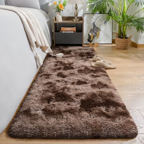 AROGAN Shag Brauner Läuferteppich für Schlafzimmer, waschbar, mit Memory-Schaum für Flur, Eingangsbereich, Innenbereich, flauschiger Überwurf, Teppich für neben Wohnzimmer, Kinder, Mädchen AROGAN Shag Brauner Läuferteppich für Schlafzimmer, waschbar, mit Memory-Schaum für Flur, Eingangsbereich, Innenbereich, flauschiger Überwurf, Teppich für neben Wohnzimmer, Kinder, Mädchen von AROGAN