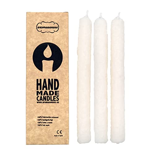 AROMASENSES - Handgefertigte Kerzen aus Salz und Ruda - (2 cm x 20 cm) - 3 Stück von AROMASENSES