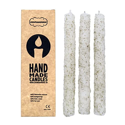 AROMASENSES - Handgefertigte Salz und Kräuterkerzen - (2 cm x 20 cm) - 3 Stück von AROMASENSES