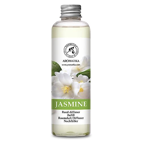 Aromatika Raumduft Nachfüllflasche Jasmin 200ml - Nachfüller mit Naturreinem Ätherischen Jasmin Öl - Intensiv & Langanhaltend Aroma Natürlich - Aromatisieren der Innenraumluft fur Raum von AROMATIKA trust the power of nature