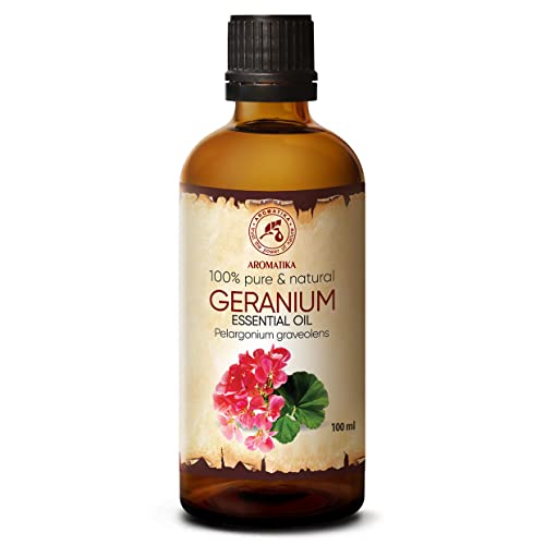 Geranium Ätherisches Öl 100ml - Pelargonium Graveolens - Geraniumöl Bourbon - Reine Ätherische Öle für Haare & Hautpflege - Aromatherapie - Duftlampe - Diffuser - Körperpflege von AROMATIKA trust the power of nature