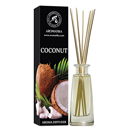 Kokos Aroma Diffusor 100ml - Duftvase - Raumduft - Lufterfrischer - Kokos Duftdiffusor - Geschenkidee - Raumbeduftungsmittel - Reed Diffusor - Kokos Aroma von AROMATIKA trust the power of nature