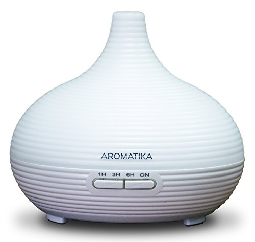 Luftbefeuchter für Ätherische Öle 300ml für Aromatherapy - Led - Ultraschall zur Luftbefeuchtung und Aromatisieren - Aroma Diffuser für Raum - Zuhause - Büro —Aromalampe elektrisch von AROMATIKA trust the power of nature