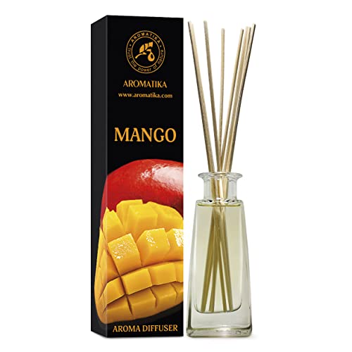 Mango Aroma Diffusor 100ml - Duftvase - Raumduft - Lufterfrischer - Mango Duftdiffusor - Geschenkidee - Raumbeduftungsmittel - Reed Diffusor - Exotisches Aroma - Mango Geruch von AROMATIKA trust the power of nature