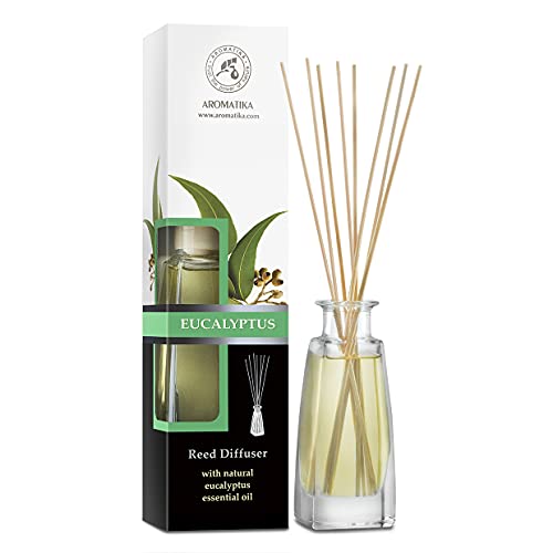 Raumduft Diffuser Eukalyptus mit Ätherischem Eukalyptusöl 100ml - Raumduft Diffuser mit Stäbchen - Aromadiffusers - Lufterfrischer - Duftdiffusor - Raumbeduftung - Reed Diffuser - Raumluft Raumduft Diffuser Eukalyptus mit Ätherischem Eukalyptusöl 100ml - Raumduft Diffuser mit Stäbchen - Aromadiffusers - Lufterfrischer - Duftdiffusor - Raumbeduftung - Reed Diffuser - Raumluft von AROMATIKA trust the power of nature