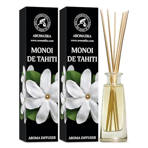 Raumduft Diffuser Monoi de Tahiti - 2 x 100ml - Raumduft Diffuser mit Stäbchen - Aromadiffusers - Lufterfrischer - Duftdiffusor - Raumbeduftung - Raumluft - Tiare Blüten Raumduft - Zimmerduft Raumduft Diffuser Monoi de Tahiti - 2 x 100ml - Raumduft Diffuser mit Stäbchen - Aromadiffusers - Lufterfrischer - Duftdiffusor - Raumbeduftung - Raumluft - Tiare Blüten Raumduft - Zimmerduft von AROMATIKA trust the power of nature
