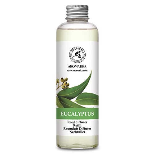 Raumduft Diffuser Nachfüller Eukalyptus mit Ätherischem Eukalyptusöl 200ml - Nachfüller für Duftdiffusor - Reed Diffuser Refill - Raumbeduftung - Zimmerduft - Diffuser Nachfüllen - Raumluft Raumduft Diffuser Nachfüller Eukalyptus mit Ätherischem Eukalyptusöl 200ml - Nachfüller für Duftdiffusor - Reed Diffuser Refill - Raumbeduftung - Zimmerduft - Diffuser Nachfüllen - Raumluft von AROMATIKA trust the power of nature