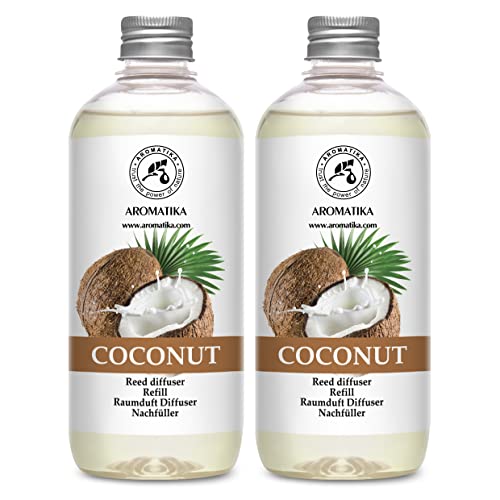 Raumduft Diffuser Nachfüller Kokos - 2x500ml - Nachfüller Set für Duftdiffusor - Reed Diffuser Refill - Raumbeduftung - Zimmerduft Diffuser Nachfüllen - Raumluft - Aromadiffuser - Kokosduft Raumduft Diffuser Nachfüller Kokos - 2x500ml - Nachfüller Set für Duftdiffusor - Reed Diffuser Refill - Raumbeduftung - Zimmerduft Diffuser Nachfüllen - Raumluft - Aromadiffuser - Kokosduft von AROMATIKA trust the power of nature