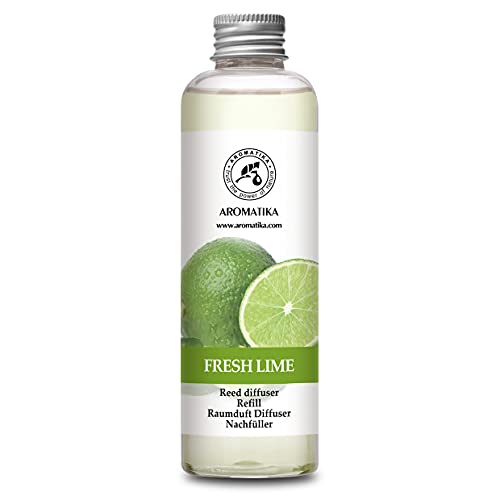 Raumduft Diffuser Nachfüller Limette 200ml - Nachfüller für Duftdiffusor - Reed Diffuser Refill Lime - Raumbeduftung - Zimmerduft - Diffuser Nachfüllen - Raumluft von AROMATIKA trust the power of nature