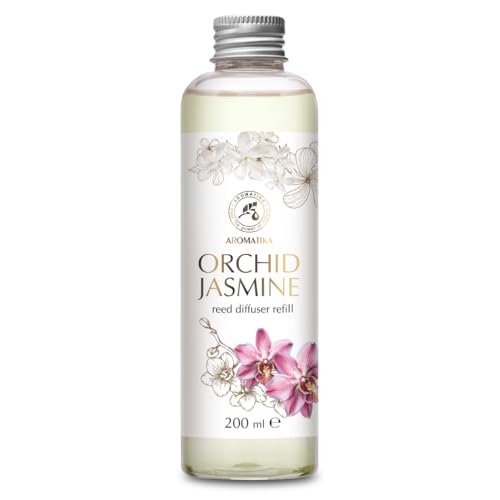 Raumduft Diffuser Nachfüller Orchidee-Jasmin 200ml - Nachfüller für Duftdiffusor - Raumbeduftung - Frischer und langanhaltender Raumduft - Zimmerduft - Diffuser Nachfüllen - Reed Diffuser Refill Raumduft Diffuser Nachfüller Orchidee-Jasmin 200ml - Nachfüller für Duftdiffusor - Raumbeduftung - Frischer und langanhaltender Raumduft - Zimmerduft - Diffuser Nachfüllen - Reed Diffuser Refill von AROMATIKA trust the power of nature