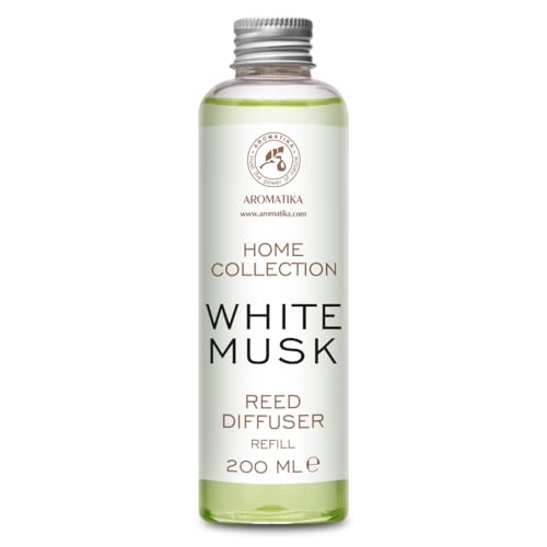 Raumduft Diffuser Nachfüller Weißer Moschus 200ml - Nachfüller für Duftdiffusor - Raumbeduftung - Frischer und langanhaltender Raumduft - Zimmerduft - Diffuser Nachfüllen - Reed Diffuser Refill Raumduft Diffuser Nachfüller Weißer Moschus 200ml - Nachfüller für Duftdiffusor - Raumbeduftung - Frischer und langanhaltender Raumduft - Zimmerduft - Diffuser Nachfüllen - Reed Diffuser Refill von AROMATIKA trust the power of nature