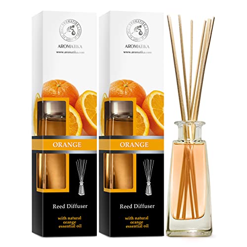 Raumduft Diffuser Orange 2х100ml - Raumduft mit Natürlich Ätherischen Orangenöl - Diffuser mit Stäbchen - Diffuser für Aromatherapie - Boutique - Restaurant - Raumbeduftung - Reed Diffuser Raumduft Diffuser Orange 2х100ml - Raumduft mit Natürlich Ätherischen Orangenöl - Diffuser mit Stäbchen - Diffuser für Aromatherapie - Boutique - Restaurant - Raumbeduftung - Reed Diffuser von AROMATIKA trust the power of nature