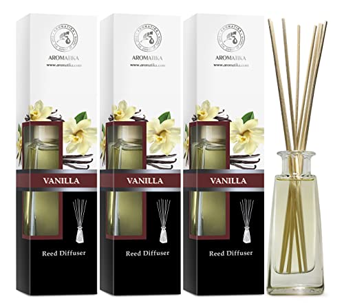 Raumduft Diffuser Vanille - 3x100ml - Diffuser Set mit Stäbchen - Raumbeduftung - Zimmerduft - Raumluft - Aromadiffuser - Duftdiffusor - Lufterfrischer - Geschenkset - Reed Diffuser Raumduft Diffuser Vanille - 3x100ml - Diffuser Set mit Stäbchen - Raumbeduftung - Zimmerduft - Raumluft - Aromadiffuser - Duftdiffusor - Lufterfrischer - Geschenkset - Reed Diffuser von AROMATIKA trust the power of nature