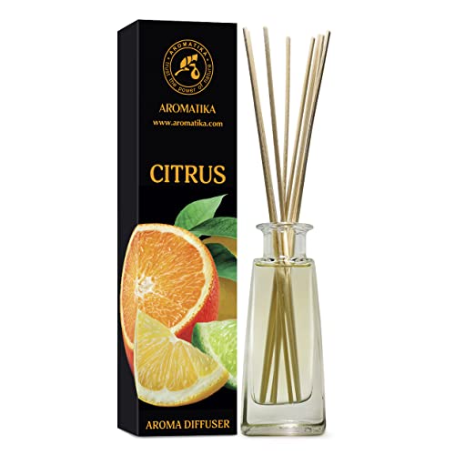 Raumduft Diffuser Zitrus 100ml - Diffuser mit Stäbchen - Diffuser für Aromatherapie - Boutique - Restaurant - Zitrus Duft - Raumbeduftung - Reed Diffuser Citrus von AROMATIKA trust the power of nature