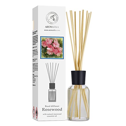 Raumduft Diffuser Rosewood 100ml - Raumduft Diffuser mit Ätherischem Rosenholzöl - Aromadiffusers - Lufterfrischer - Duftdiffusor - Raumbeduftung - Reed Diffuser - Duftstäbchen Raumduft Diffuser Rosewood 100ml - Raumduft Diffuser mit Ätherischem Rosenholzöl - Aromadiffusers - Lufterfrischer - Duftdiffusor - Raumbeduftung - Reed Diffuser - Duftstäbchen von AROMATIKA trust the power of nature
