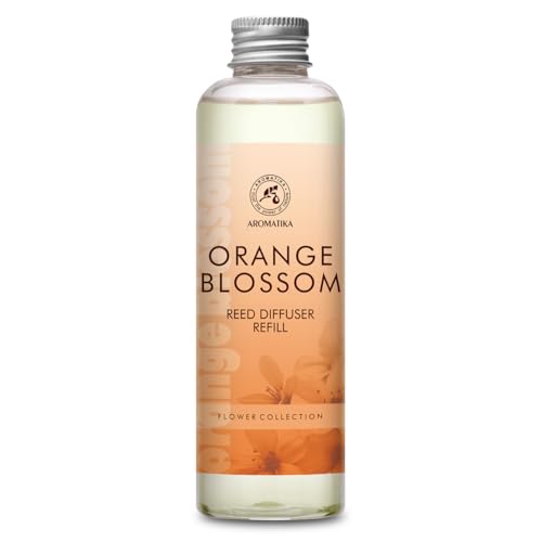 Raumduft Nachfüllflasche Orangenblüte 200ml - Raumerfrischer - Nachfüller für Duftdiffusor - Raumbeduftung - Blumenduft - Zuhause - Büro - Boutique - Aromatherapie - Reed Diffuser Refill von AROMATIKA trust the power of nature