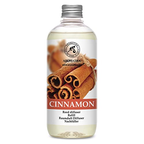 Raumduft Nachfüllflasche Zimt 500ml - Zimt Reed Diffuser Refill mit Ätherischem Zimt Öl - Zimtöl Nachfüller für Duftdiffusor - Raumbeduftung - Zimt Aroma - Diffuser Nachfüllen - Raumduft Refill von AROMATIKA trust the power of nature