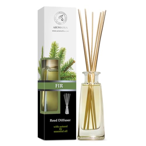 Raumduft Diffuser Fichtennadeln 100ml - Raumduft Diffuser mit Ätherischen Fichtennadelöl - Tannenduft - Diffuser für Aromatherapie - Diffuser mit Stäbchen - Lufterfrischer - Reed Diffuser Fir von AROMATIKA trust the power of nature