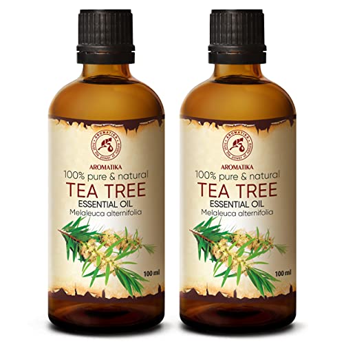 Teebaumöl Set 2x100 ml - Melaleuca Alternifolia - Reine Ätherisches Öl Teebaum - Teebaum Öl für Beauty - Hautpflege - Massage - Diffuser - Duftlampe - Raumduft Teebaumöl Set 2x100 ml - Melaleuca Alternifolia - Reine Ätherisches Öl Teebaum - Teebaum Öl für Beauty - Hautpflege - Massage - Diffuser - Duftlampe - Raumduft von AROMATIKA trust the power of nature
