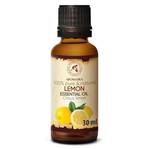 Zitronenöl 30ml - Citrus Limon für Schönheit - Sauna - Kosmetik - Aromatherapie - Diffusoren - Haut & Haare - Duftlampe - Raumduft - Körperpflege - Nagelpflege - Gute Laune von AROMATIKA trust the power of nature