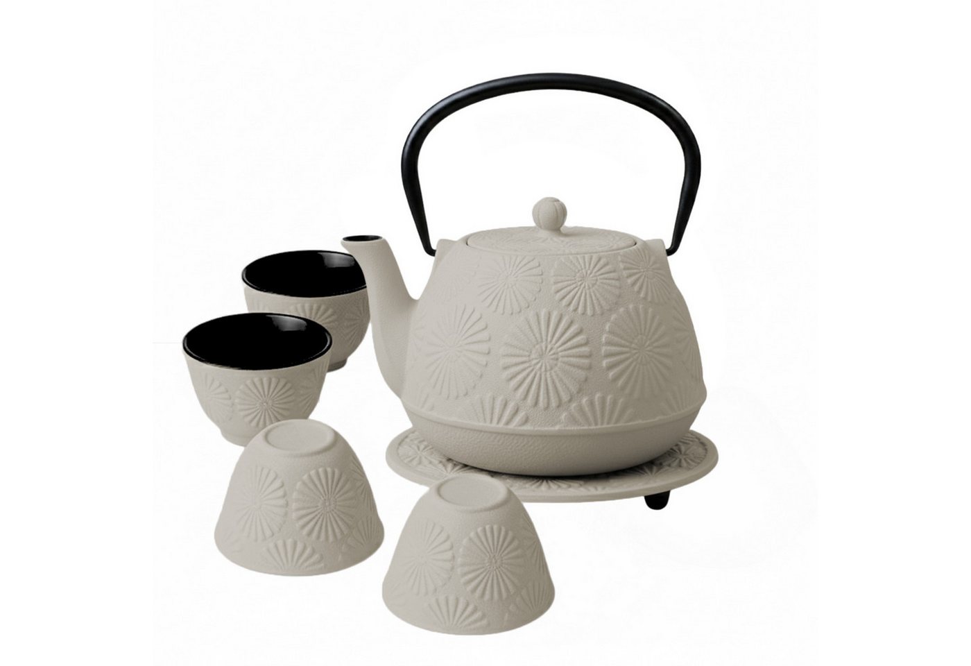 AROMELIO Teekanne Gusseisenkanne mit Tassen und Untersetzer KOGA, 1200 ml AROMELIO Teekanne Gusseisenkanne mit Tassen und Untersetzer KOGA, 1200 ml von AROMELIO