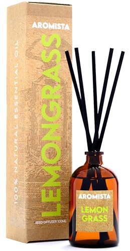 AROMISTA Zitronengras Duftstäbchen 100ml natürliches ätherisches Zitronengrasöl Raumduft Stäbchen von AROMISTA