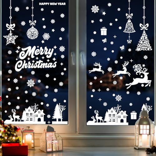 ARONRAVE Fensterbilder Weihnachten, 115 Stück Weihnachtsdeko Fenster Selbstklebend Schneeflocken Fensterdeko Wiederverwendbare Fenster Aufkleber Für Weihnachten Fenster Deko ARONRAVE Fensterbilder Weihnachten, 115 Stück Weihnachtsdeko Fenster Selbstklebend Schneeflocken Fensterdeko Wiederverwendbare Fenster Aufkleber Für Weihnachten Fenster Deko von ARONRAVE