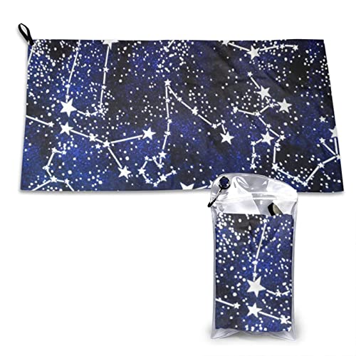 AROONS Schnell trocknendes Handtuch mit Tasche, leuchtet im Dunkeln, bedruckt, super saugfähig, Mikrofaser, Reise-Sport-Handtücher, 80 x 40 cm von AROONS