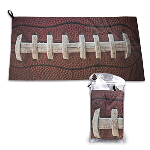 AROONS Schnell trocknendes Handtuch mit Tasche – American Football Schnürsenkel, bedruckt, super saugfähig, Mikrofaser, Reise-Sporthandtücher, 80 x 40 cm von AROONS