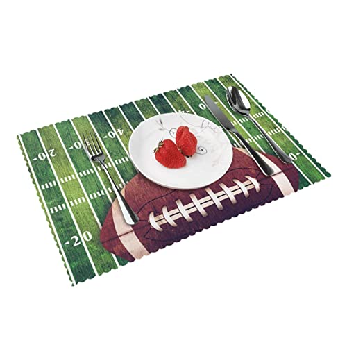 American Football Field And Ball Platzsets Set von 4 Home Dining Gifts rutschfeste Tischsets hitzebeständig Tischsets 45 x 30 cm von AROONS