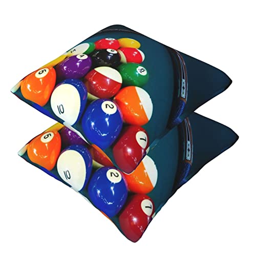 Billard-Kissenbezüge, 2 Stück, quadratische Kissenbezüge, superweicher Kissenschutz mit Reißverschluss für Couch, Wohnzimmer, Sofa, Bett, Büro, Auto, 40 x 40 cm von AROONS