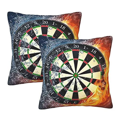 Dart Board Plus Kissenbezüge, 2 Stück, quadratische Kissenbezüge, superweicher Kissenschutz mit Reißverschluss für Couch, Wohnzimmer, Sofa, Bett, Büro, Auto, 40 x 40 cm von AROONS