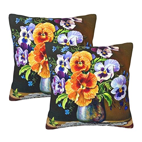 Flower Diamond Painting Plus Kissenbezüge, 2 Stück, quadratische Kissenbezüge, superweicher Kissenschutz mit Reißverschluss für Couch, Wohnzimmer, Sofa, Bett, Büro, Auto, 40 x 40 cm von AROONS